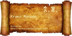 Kranz Mátyás névjegykártya